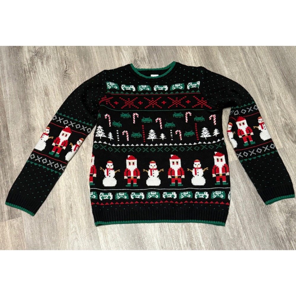 Holiday Time Kids XL (14-16) Christmas Sweater‎ Santa Snowman Ugly Holiday